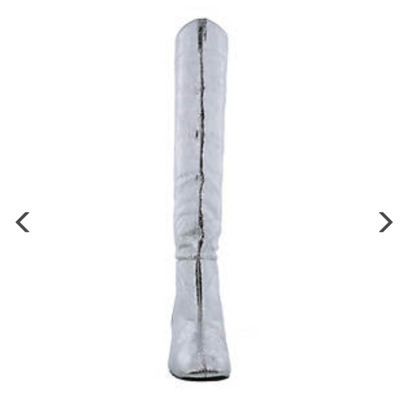 BELLINI REMI WOMEN KNEE HIGH BOOTS SILVER METALLIC CRINKLE 13 NIB - Picture 4 of 10